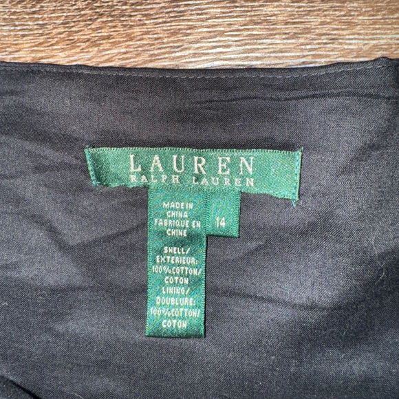 Lauren Ralph Lauren Black Cocktail Dress Fit & Flare Sleeveless Square Neck 14 - Picture 5 of 10